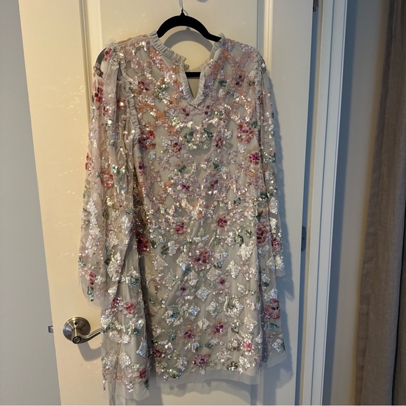 NEEDLE & THREAD Harlequin Rose Sequin-Embellished Tulle Mini Dress | Size 8 - Picture 7 of 9